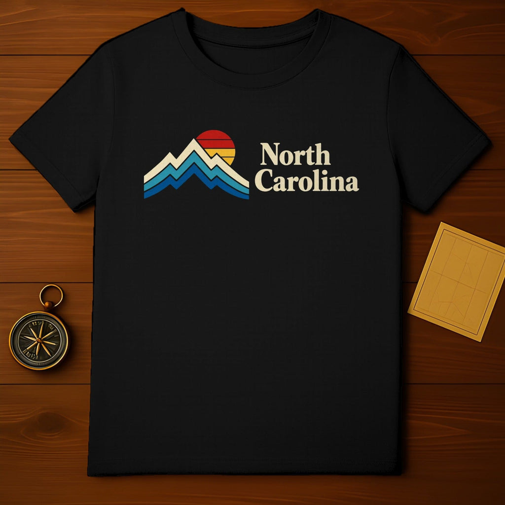 North Carolina Retro Mountain Sunset Graphic Shirt