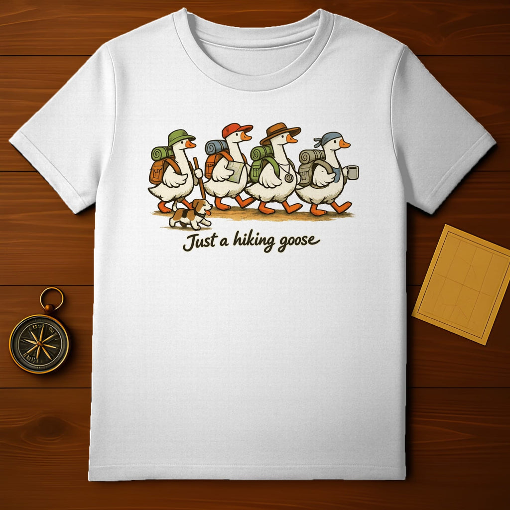 Just a hiking goose fun novelty graphic t-shirt