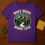 Hike More Worry Less Mountain Graphic T-Shirt