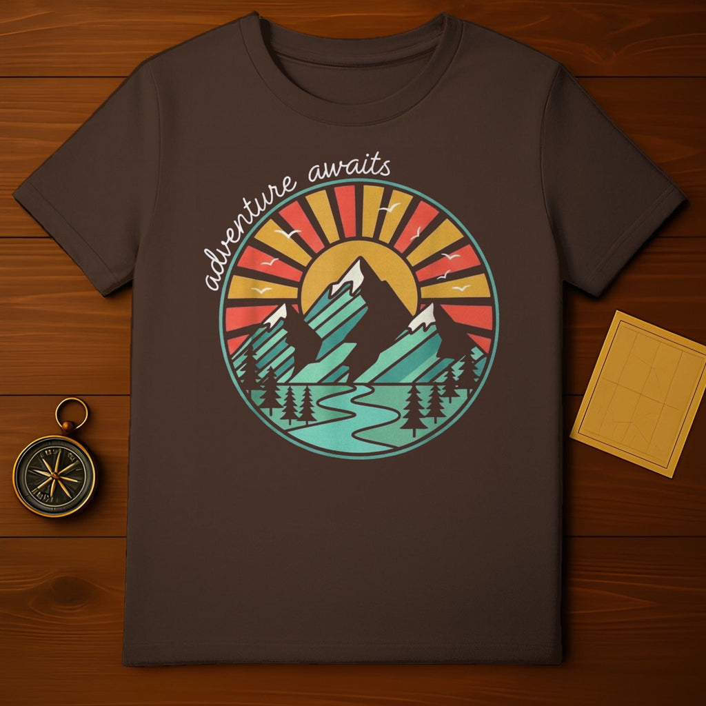 Adventure Awaits Mountain Graphic T-shirt