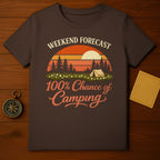 Weekend Forecast 100% Chance of Camping Outdoor Adventure product type
Camping Outdoor Nature Adventure Weekend Forecast Humor Tent Forest Trees Sunset Sunrise Wilderness Retro Graphic Travel Vacation Hiker Outdoorsy CampLife