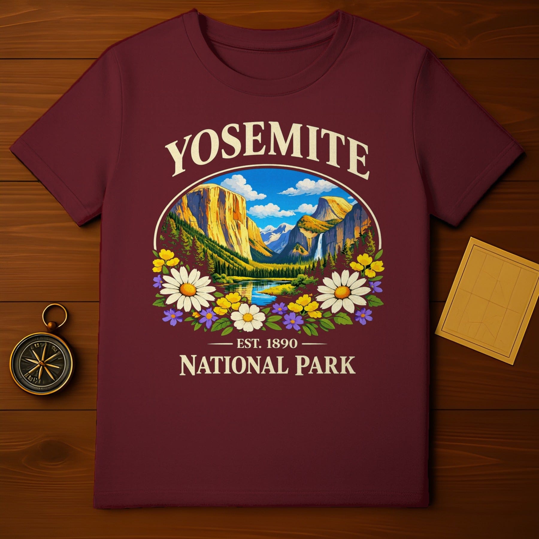 YOSEMITE EST 1890 NATIONAL PARK Scenic Floral Design product type