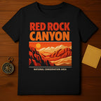 RED ROCK CANYON NATIONAL CONSERVATION AREA SUNSET product type
red rock canyon, national conservation area, desert landscape, canyon design, retro art, vintage style, nature graphic, outdoor adventure, las vegas area, nevada souvenir, hiking gear, travel inspired, scenic view, mountain vista, sunset scene, graphic design, explore nevada, southwestern art, park enthusiast, unique gift