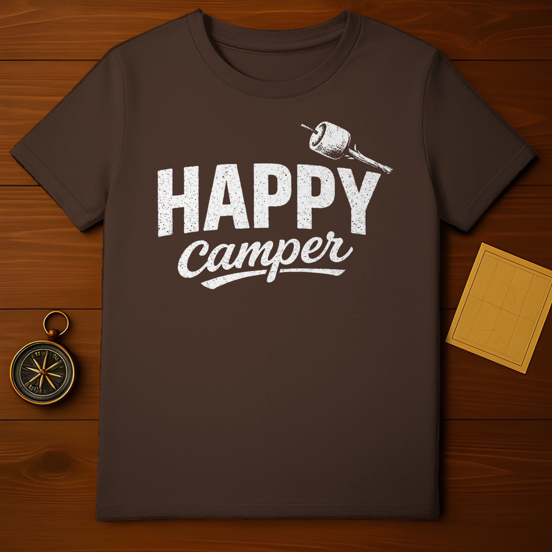 Happy Camper Marshmallow Stick Graphic T-shirt