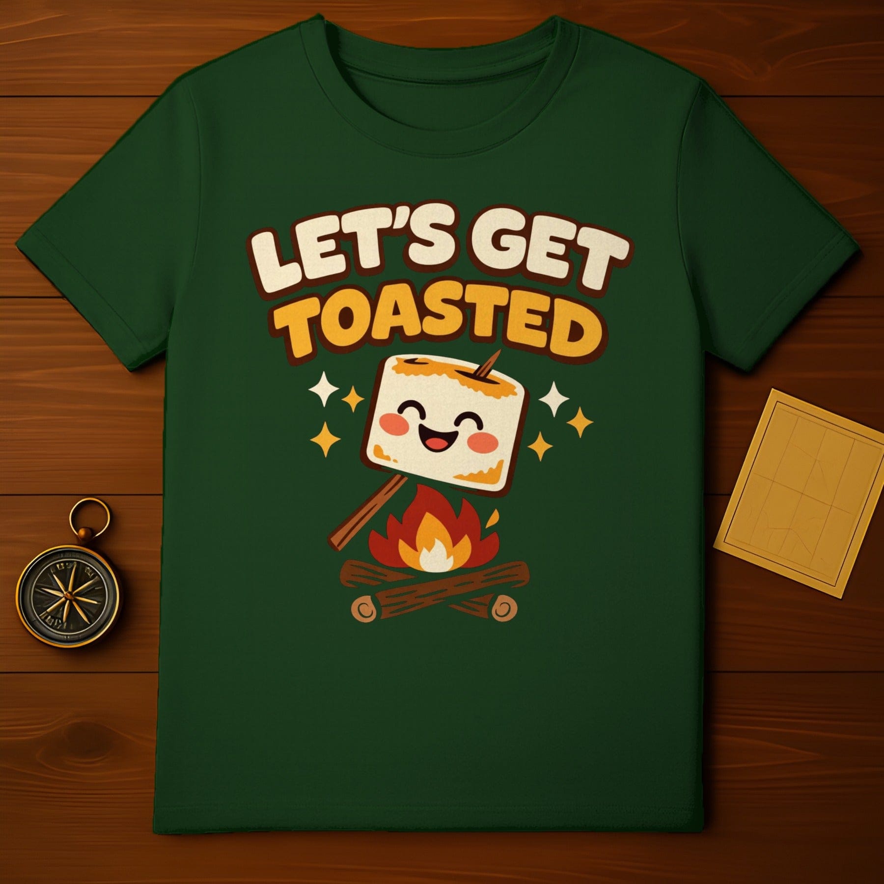 Let's Get Toasted Campfire Marshmallow Funny product type