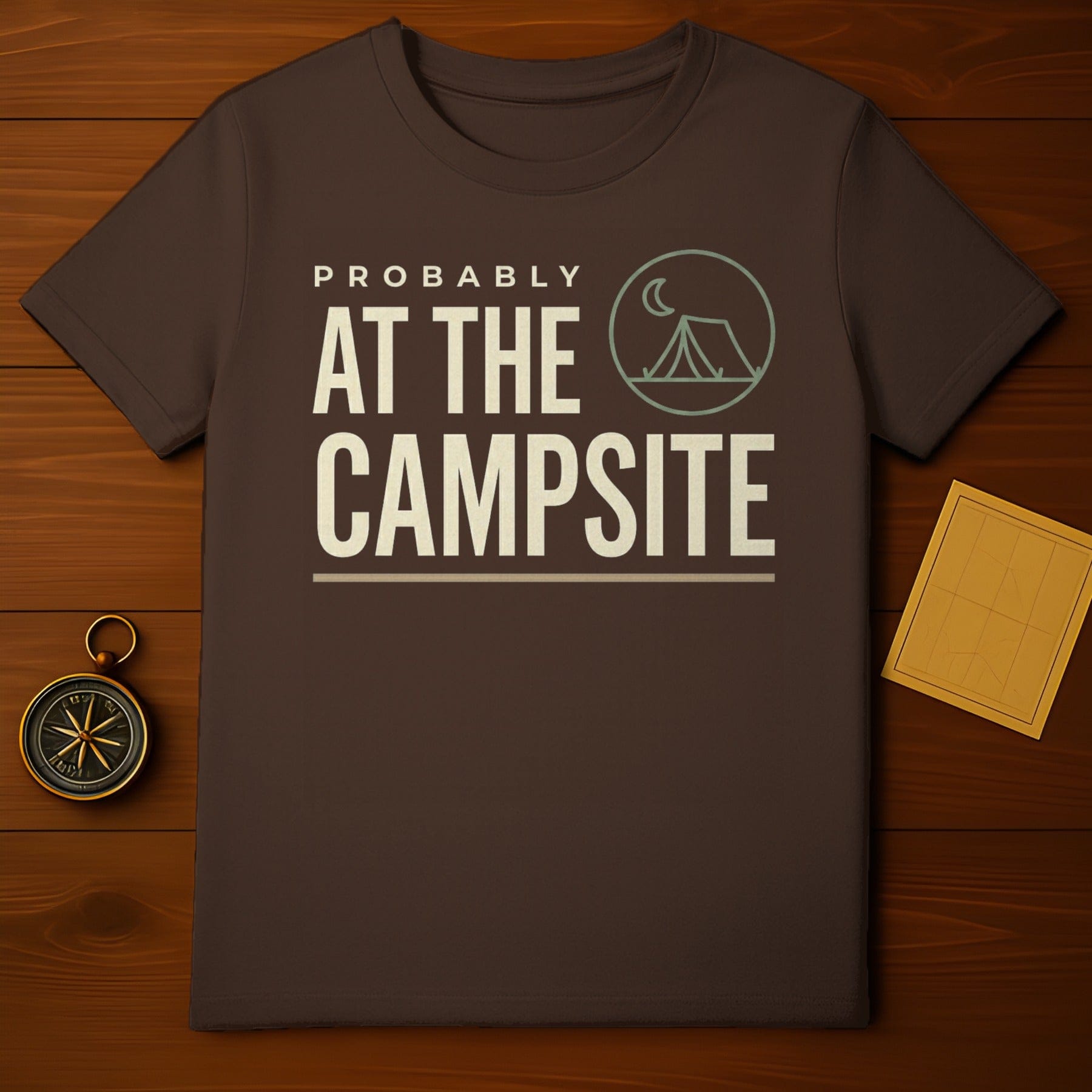 PROBABLY AT THE CAMPSITE Tent Moon Graphic product type
Camping
Campsite
Tent
Outdoor
Adventure
Nature
Wilderness
Hiking
Explore
Travel
Graphic Tee
Humorous
Camp Life
Camper Gift
Forest Design
Moon Icon
Getaway Shirt
Vacation Vibe
Outdoorsy Style
Probably Campsite