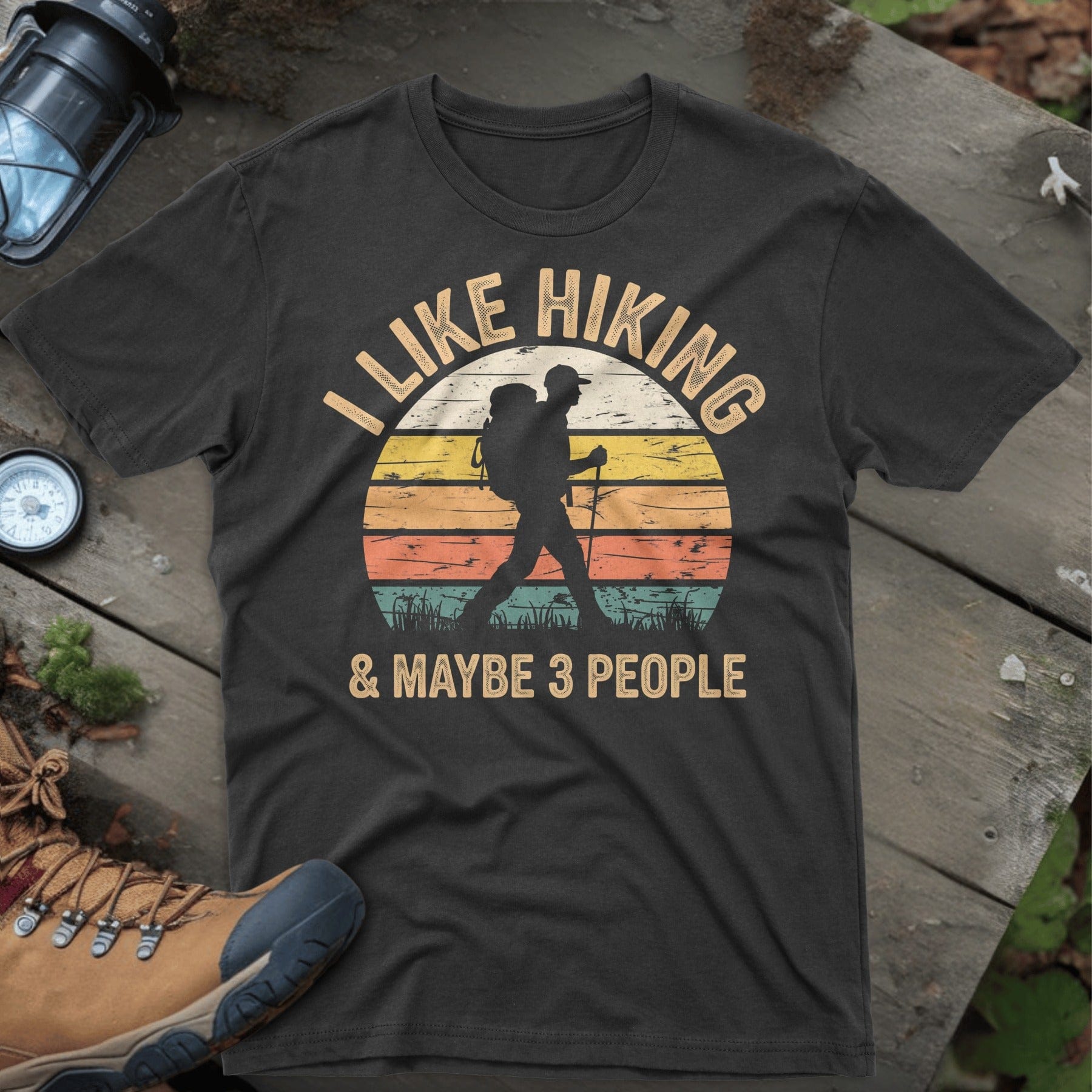I Like Hiking and Maybe 3 People Graphic Tee product type