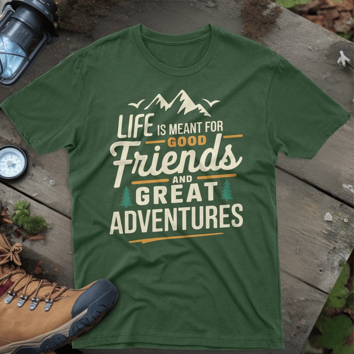 Life is meant for adventures graphic t-shirt product type