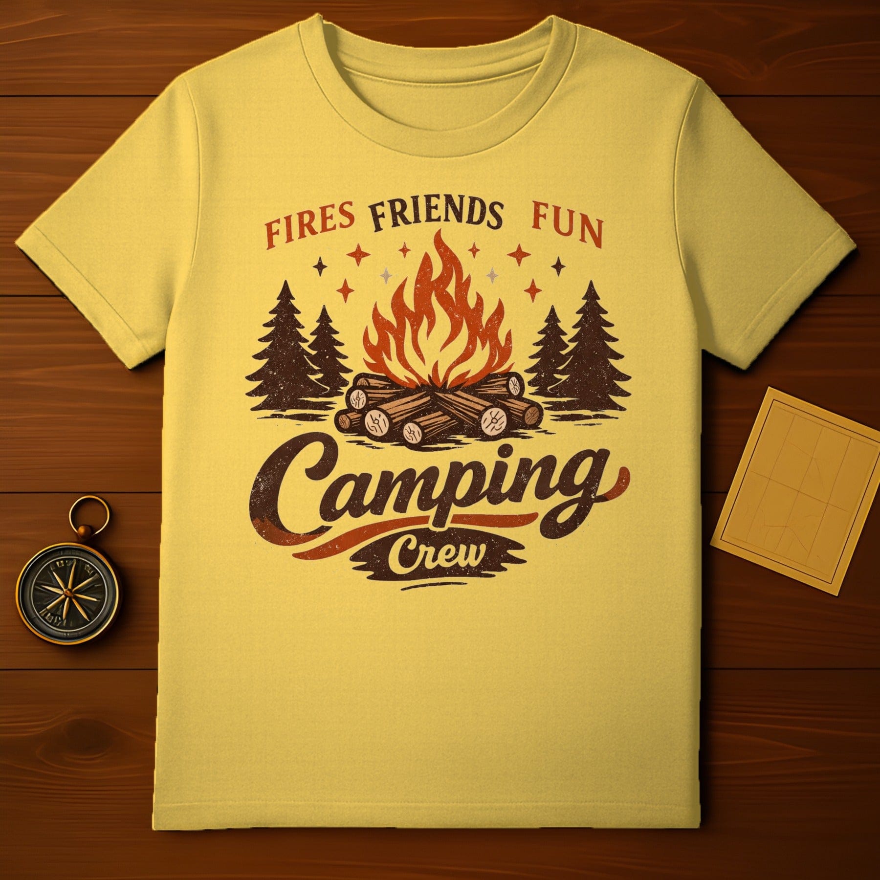 Fires Friends Fun Camping Crew Outdoor T-Shirt