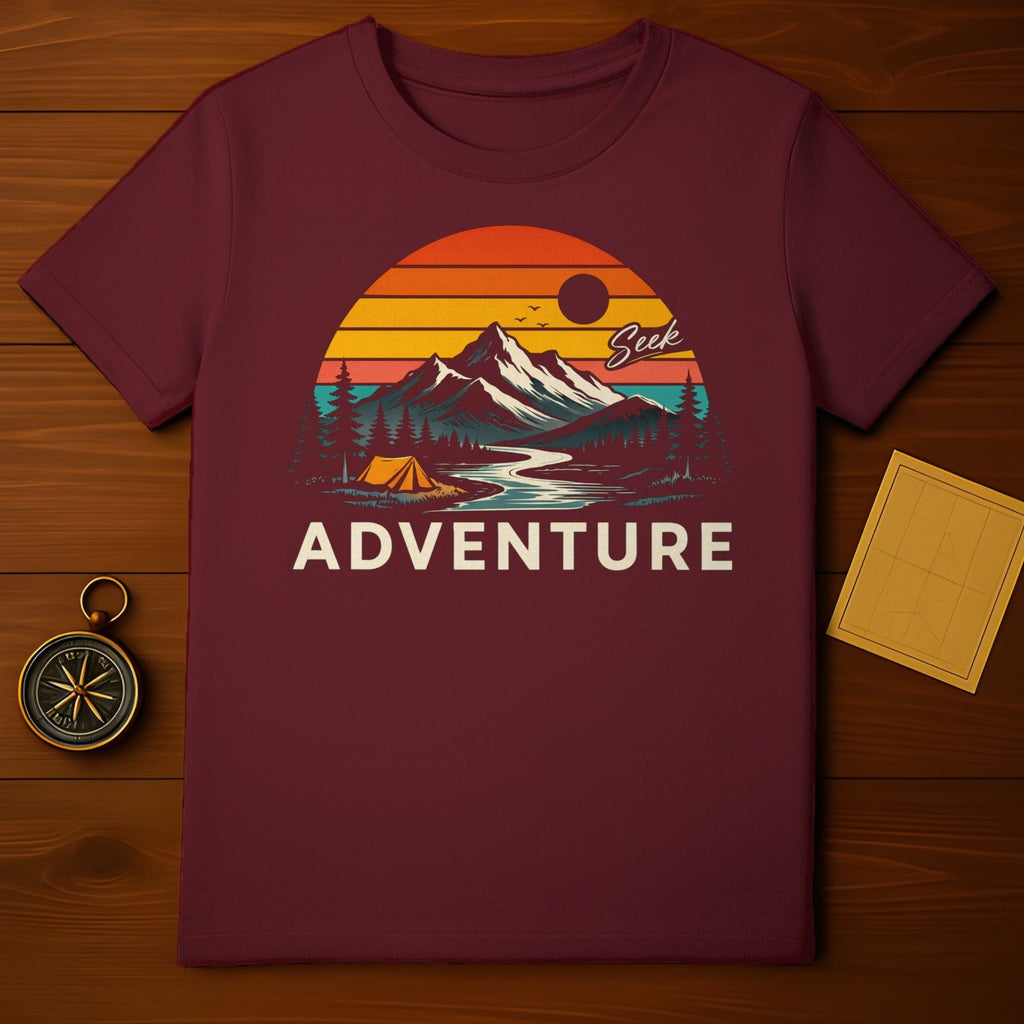 Seek Adventure Mountain Sunset Camping Shirt