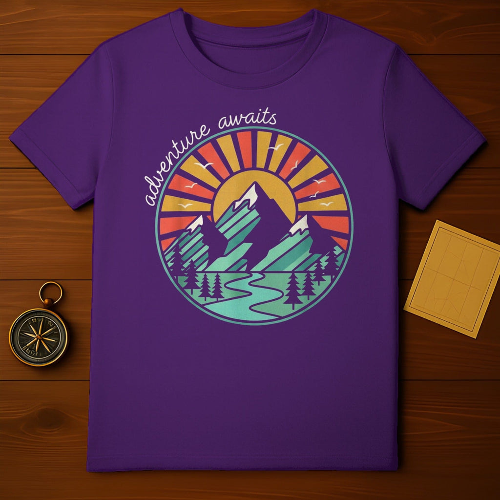 Adventure Awaits Purple T-Shirt Starting Your Journey