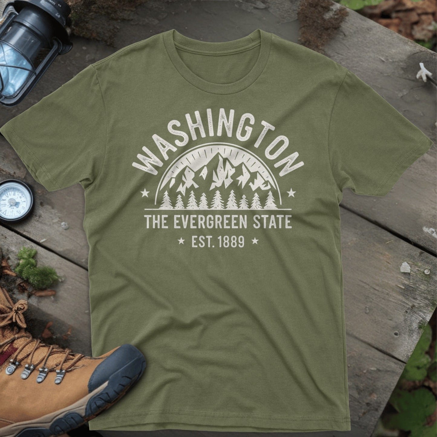 Washington The Evergreen State Graphic T Shirt product