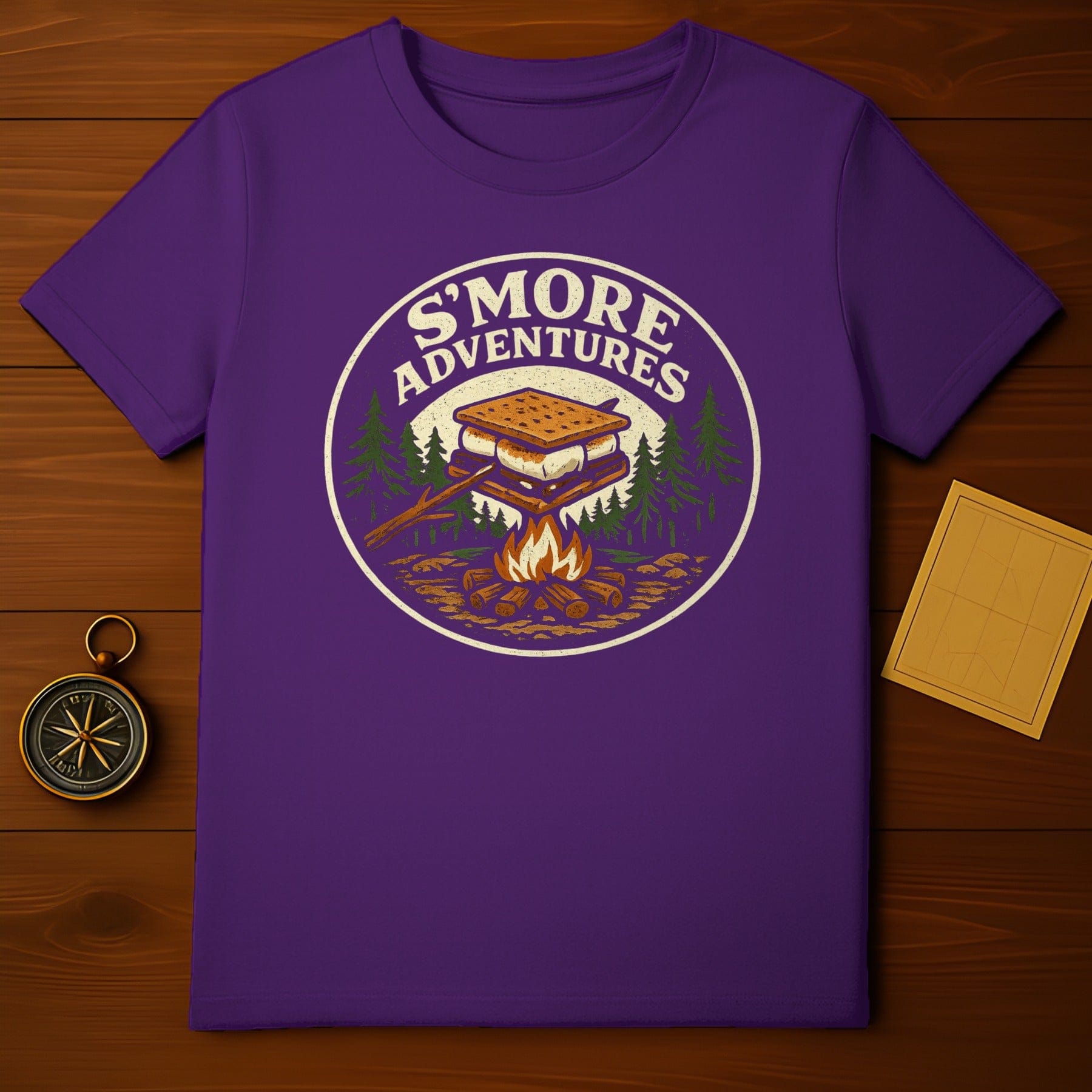 S'more Adventures Graphic Tee Camping Theme Shirt