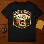 Where I Belong Camping Design T-shirt