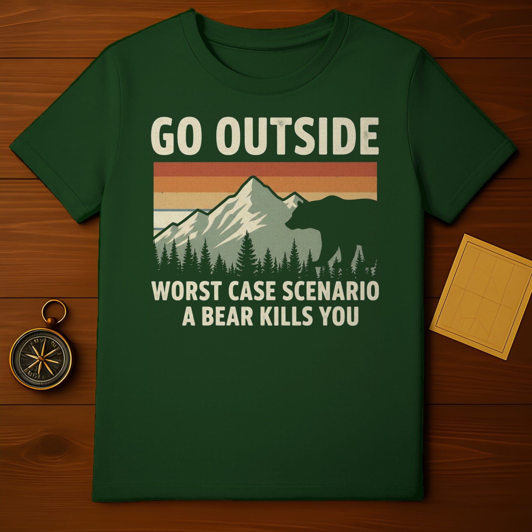 Go Outside Bear Worst Case Scenario Funny T-shirt