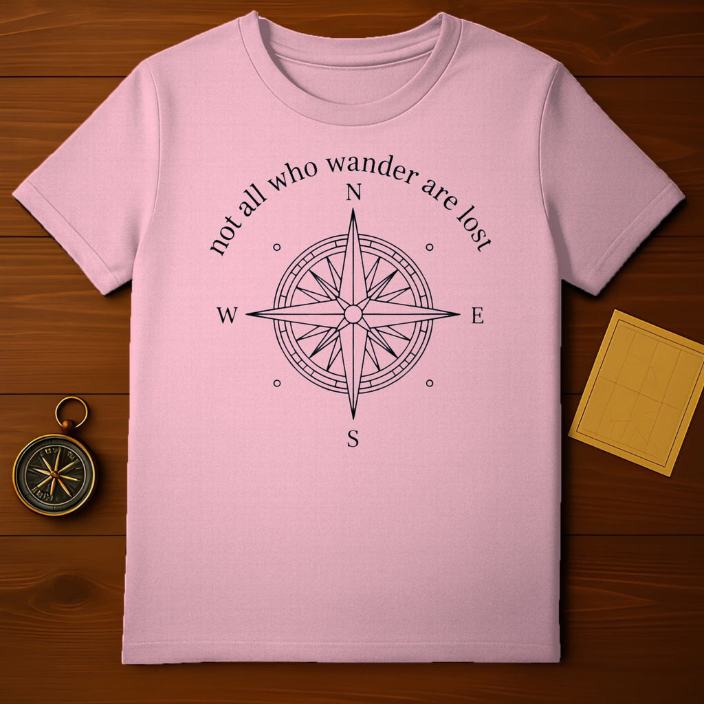 Not All Who Wander Are Lost Compass Design T-Shirt