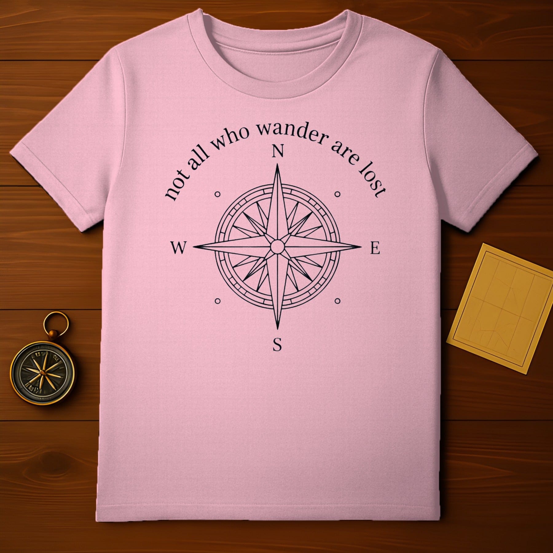 Not All Who Wander Are Lost Compass Design T-Shirt