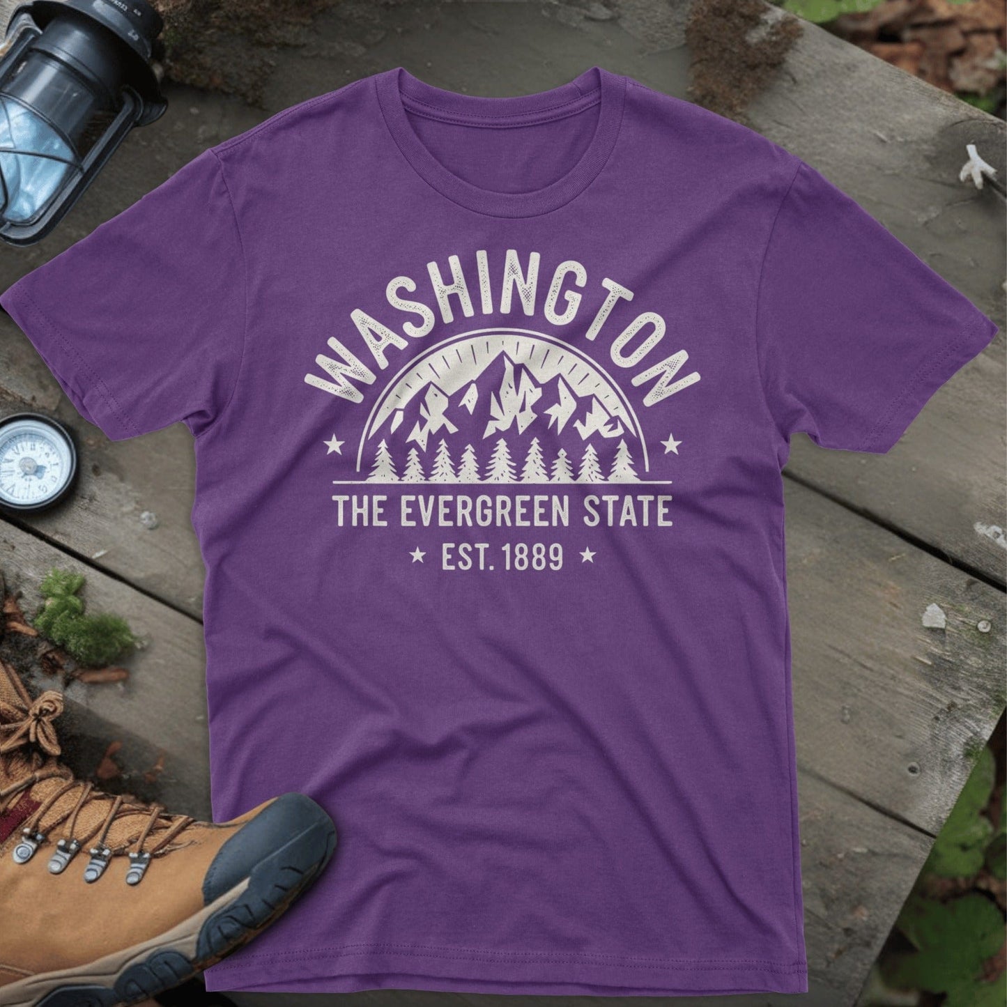 Washington The Evergreen State Est. 1889 T-shirt product type