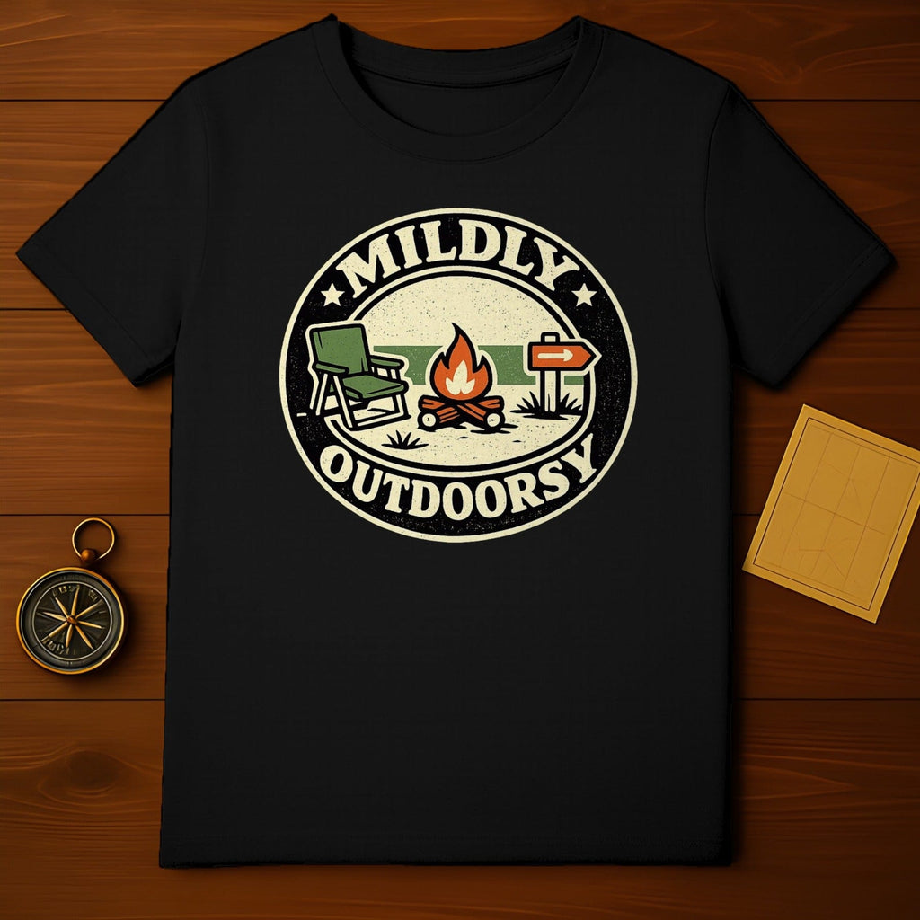 Mildly Outdoorsy Camping Graphic Tee for Outdoor Lovers