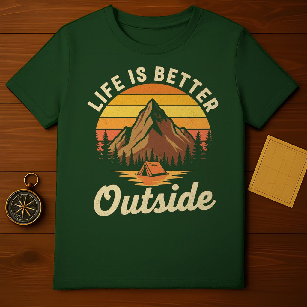 Life Is Better Outside Mountain Sunset T-shirt