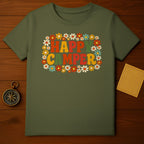 Retro Happy Camper Floral Design Green T-shirt product type
Happy Camper, Camping Life, Retro Flowers, Vintage Style, Flower Power, Outdoors Theme, Nature Lover, Adventure Gear, Green TShirt, Graphic Tee, Summer Vibes, Boho Design, Hippie Aesthetic, Trail Blazing, Campfire Fun, Forest Explorer, Travel Apparel, Unique Graphic, Daisy Flowers, Colorful Design
