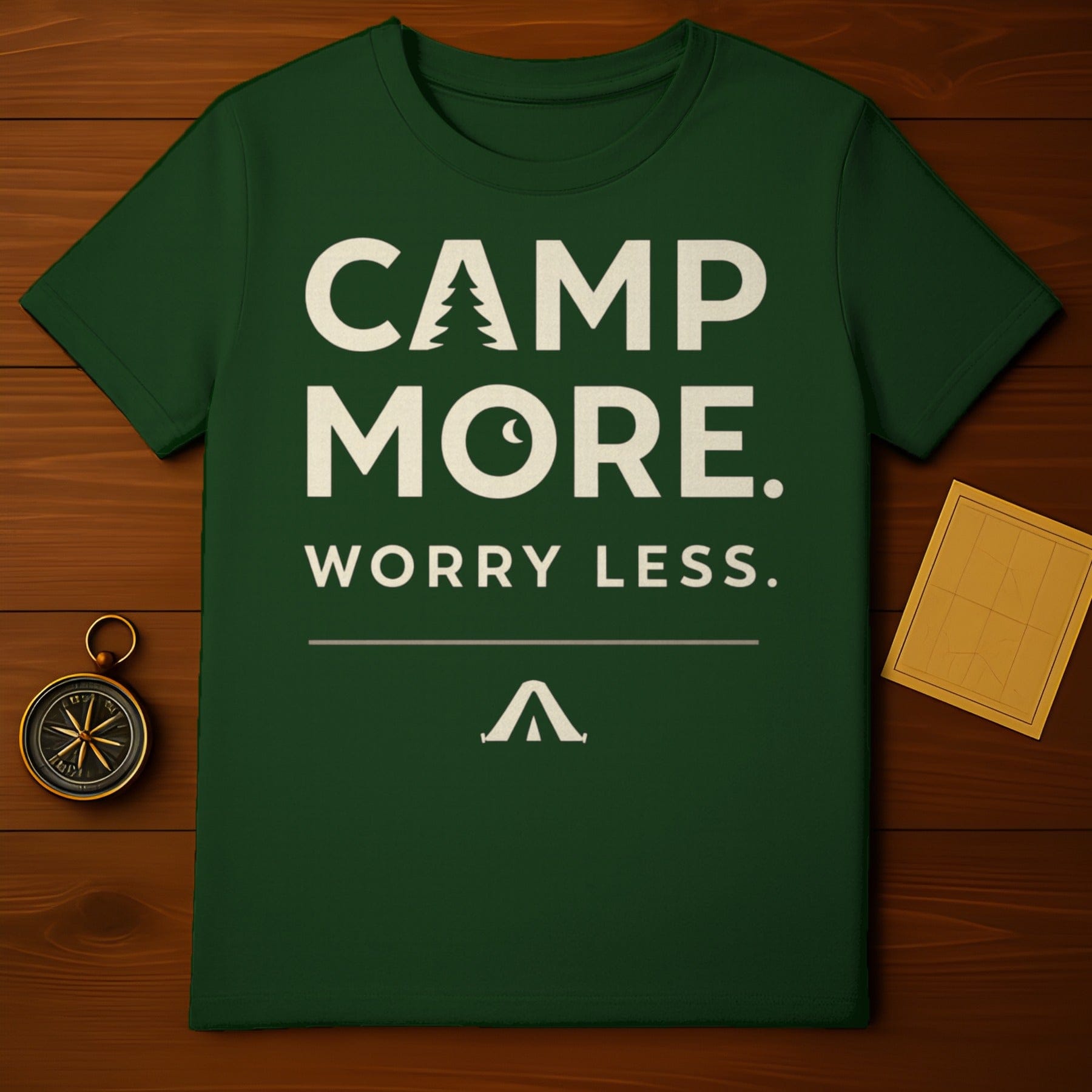 Camp More Worry Less Inspirational T-Shirt