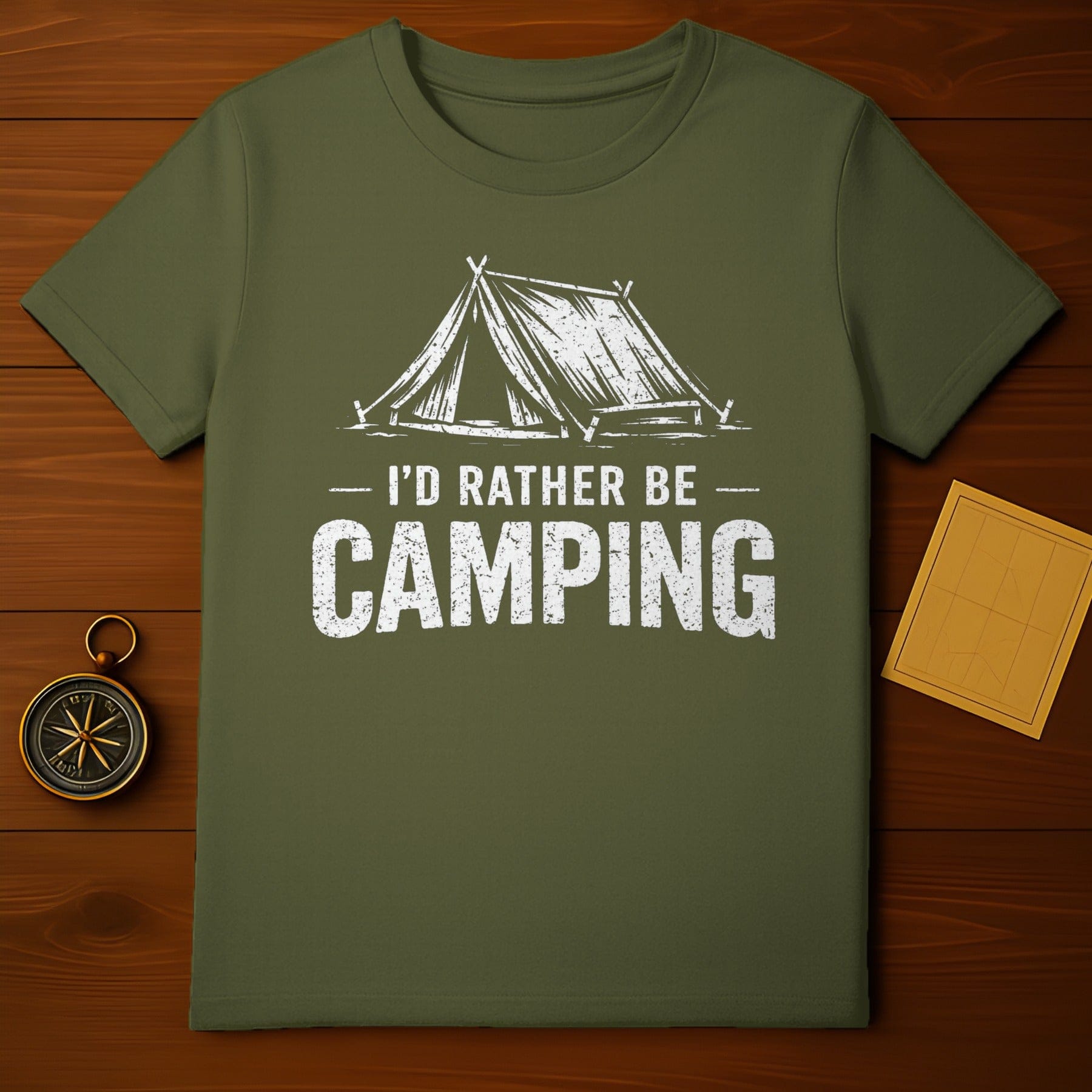 I'd Rather Be Camping Graphic Tee for Outdoor Enthusiasts