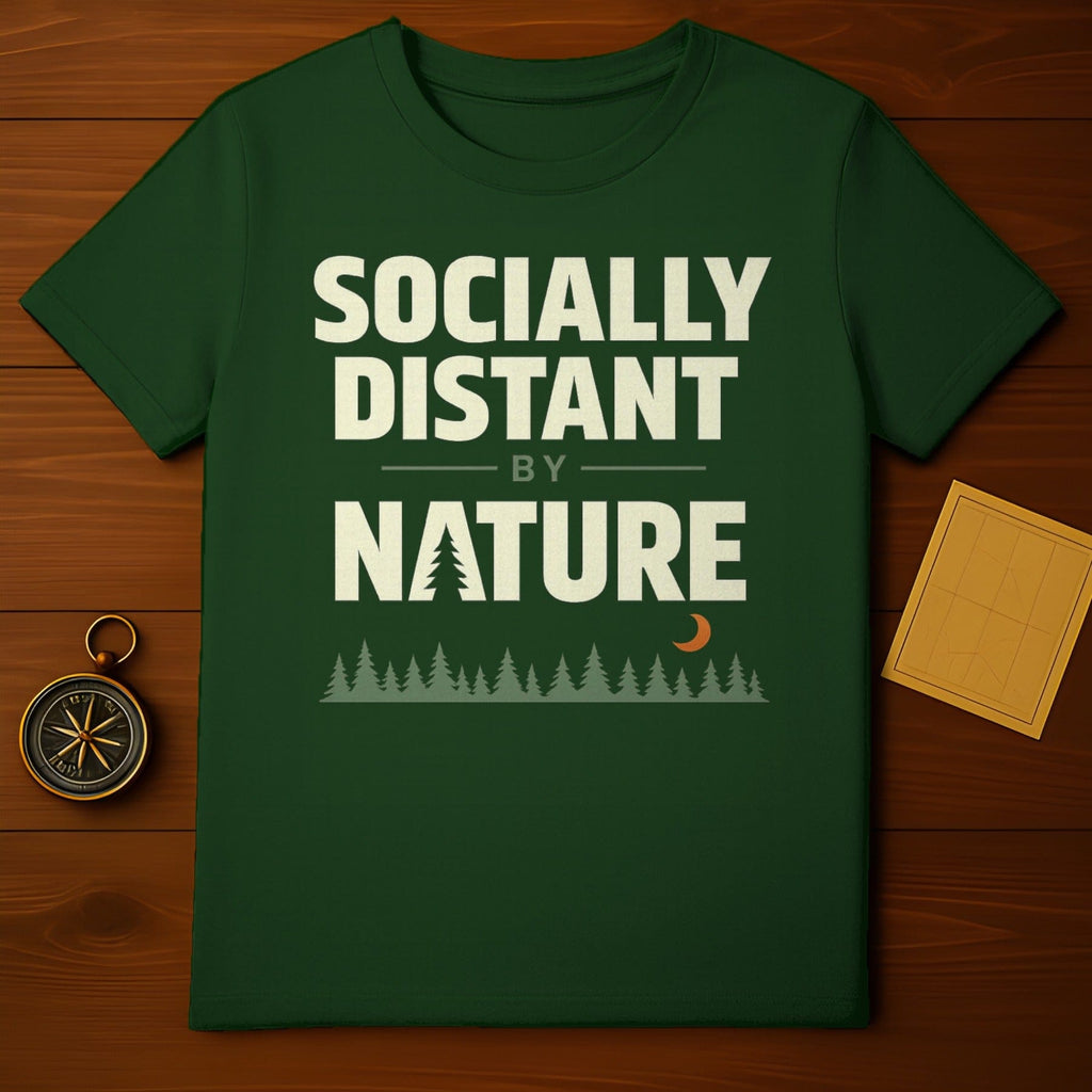 Socially Distant By Nature Pine Trees Moon Graphic T-shirt product type