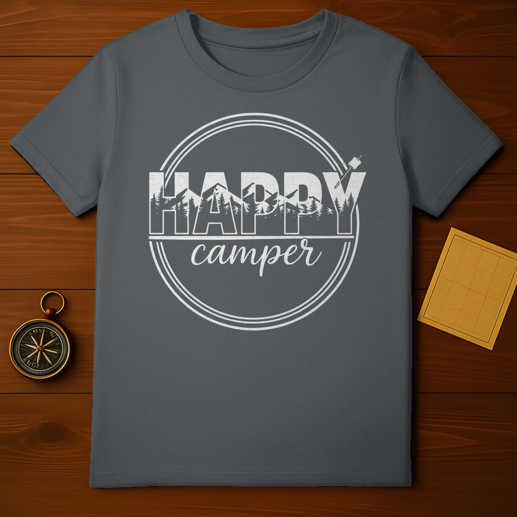 Happy Camper Graphic Tee for Outdoor Enthusiasts