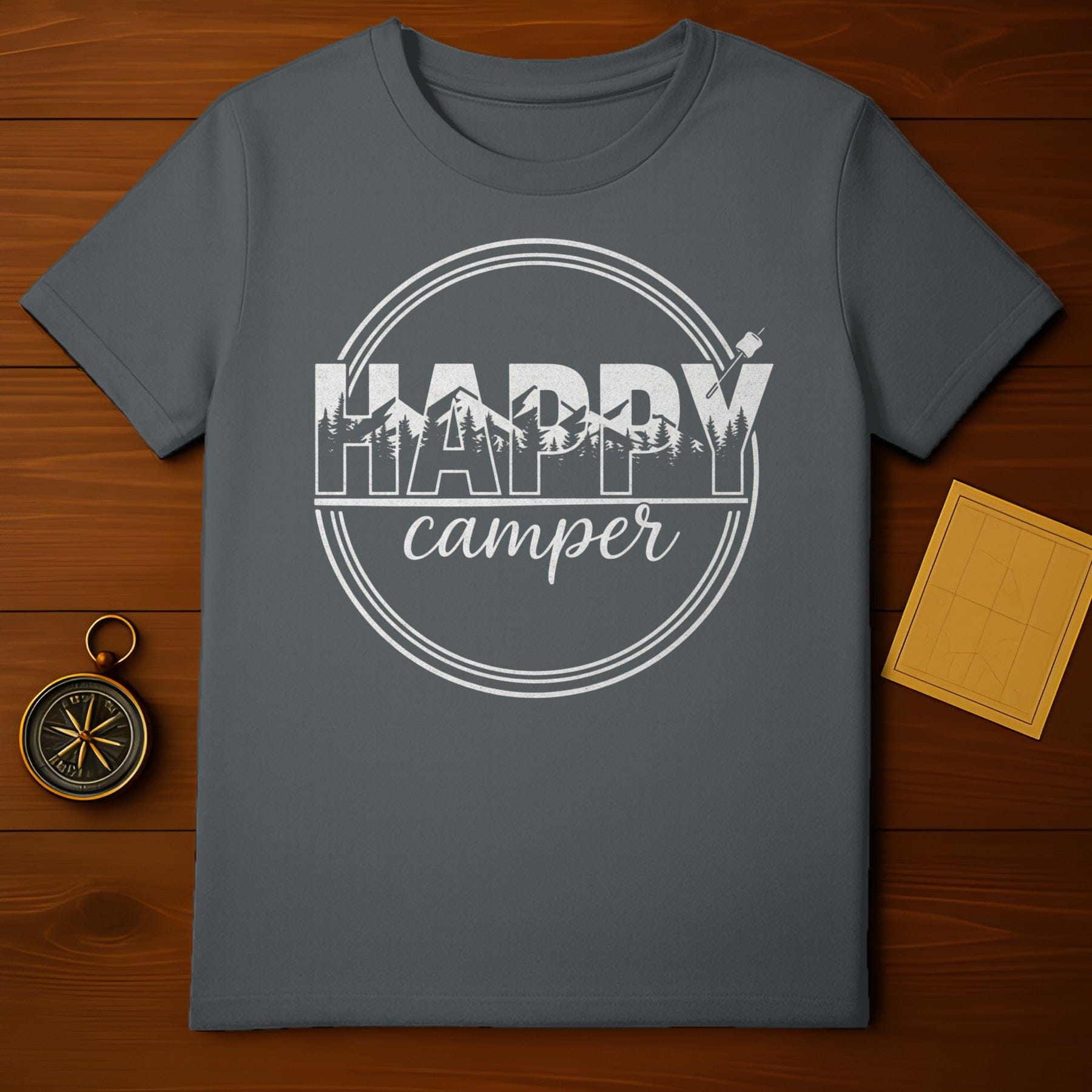 Happy Camper Graphic Tee for Outdoor Enthusiasts