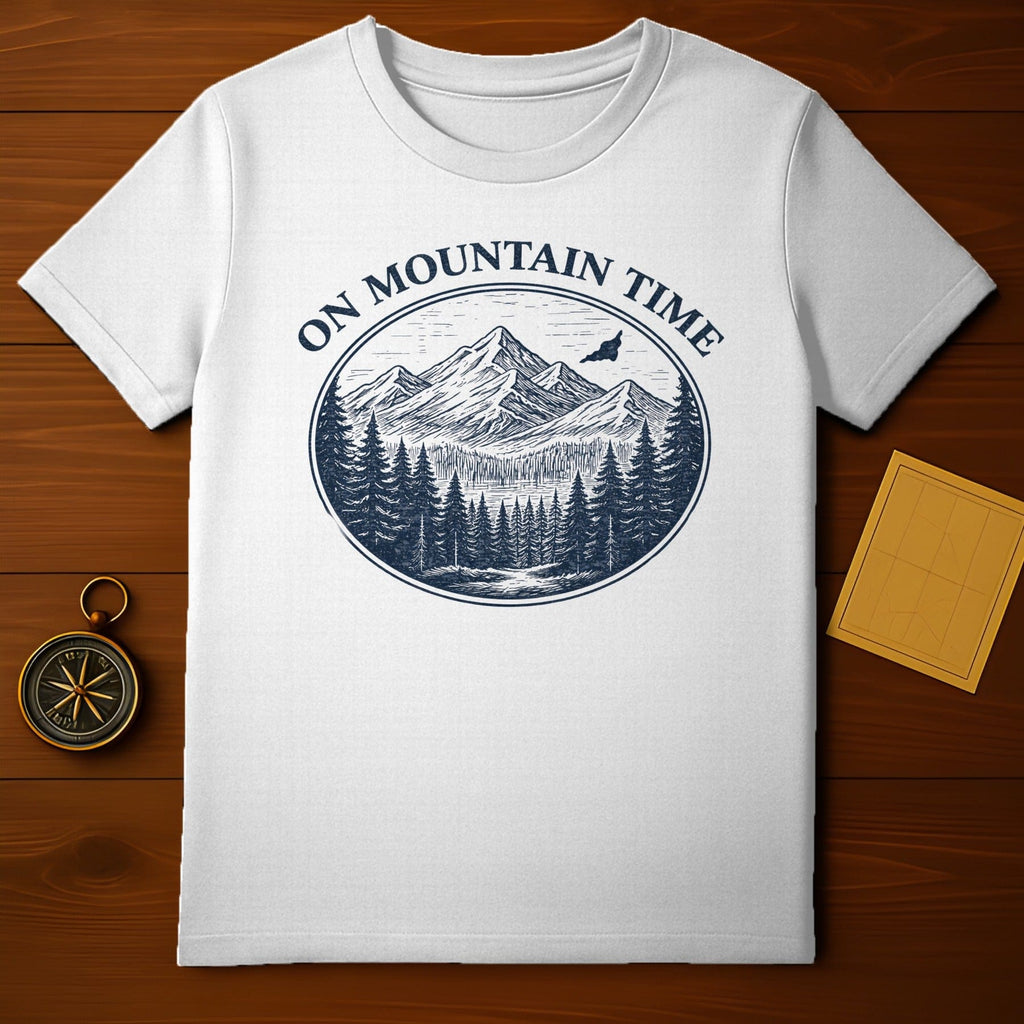 On Mountain Time Scenic Landscape Graphic T-Shirt