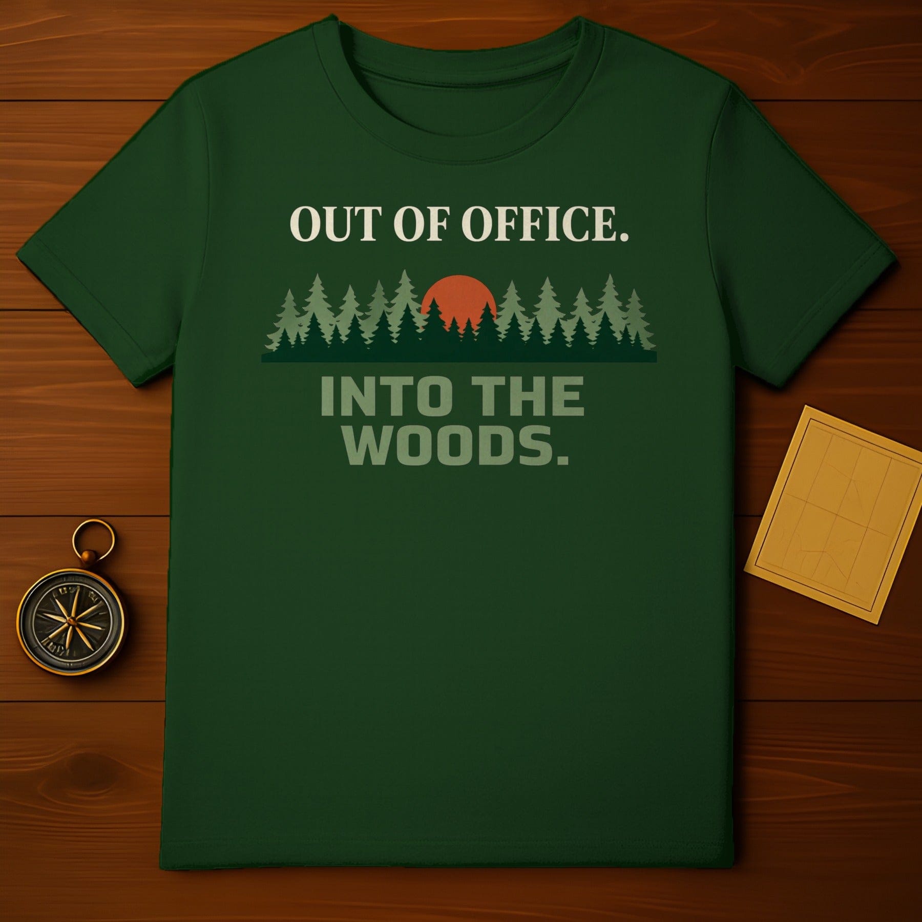 OUT OF OFFICE INTO THE WOODS Graphic t-shirt product type