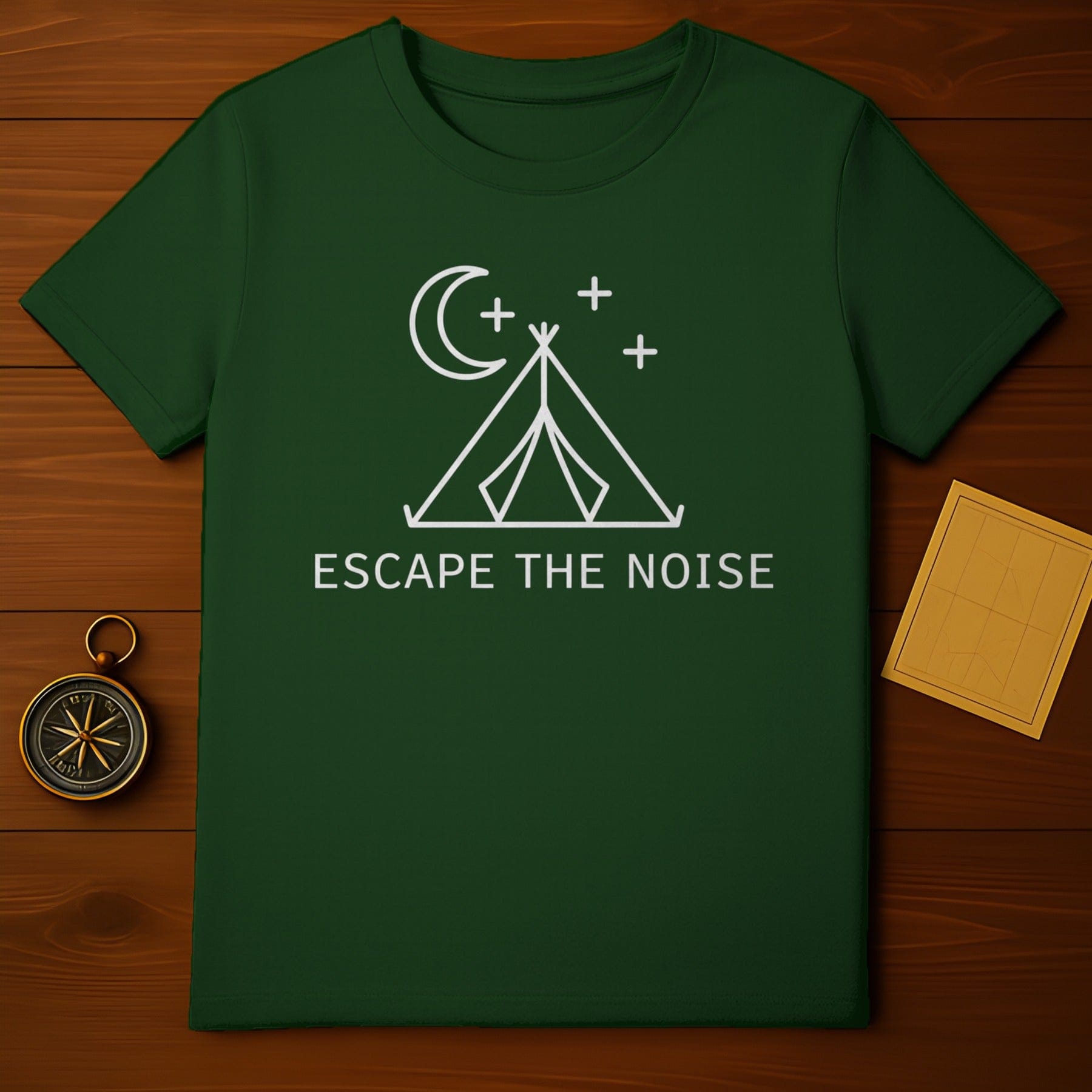 Escape The Noise Tent and Moon Graphic T-shirt