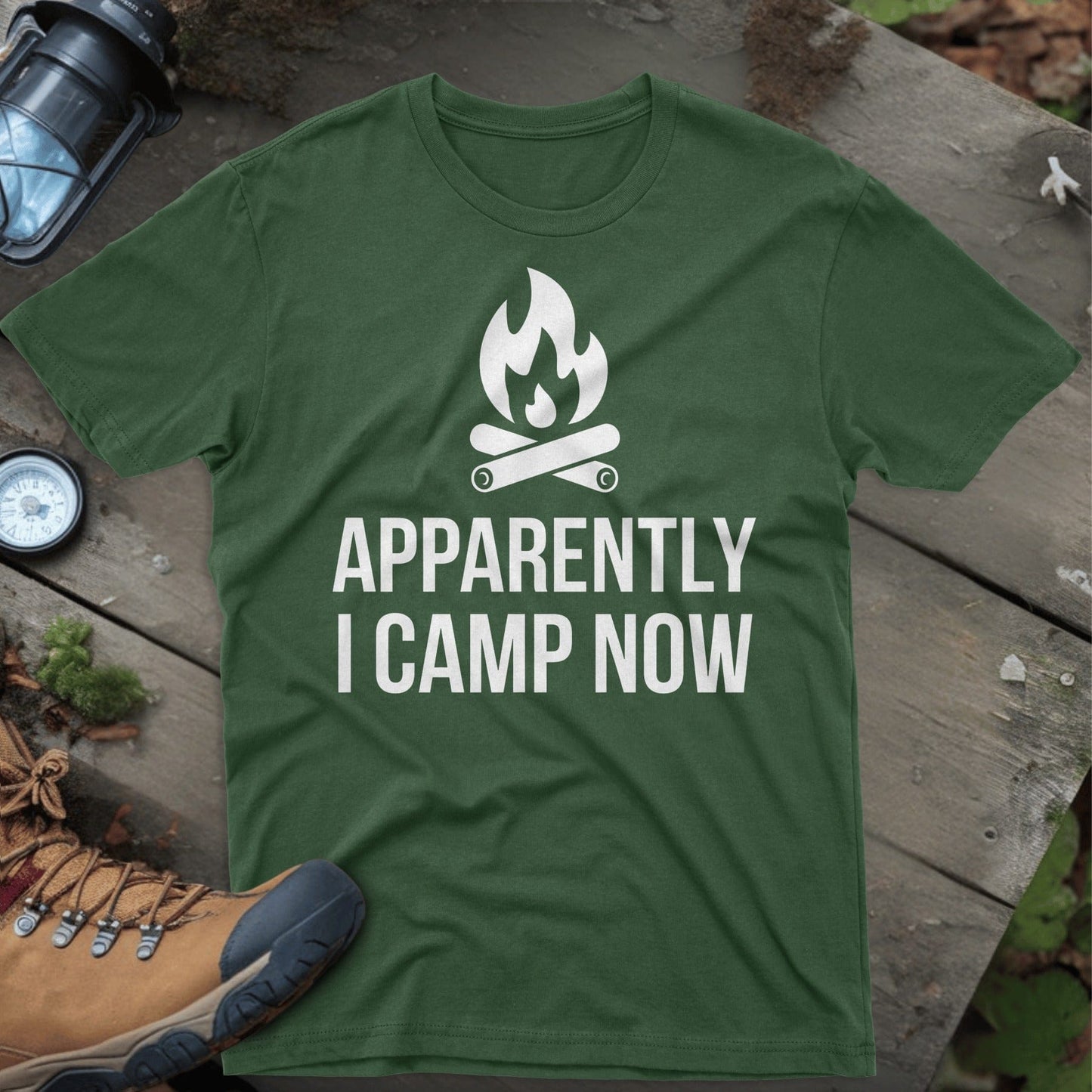 Apparently I Camp Now Fun Graphic T-Shirt Product