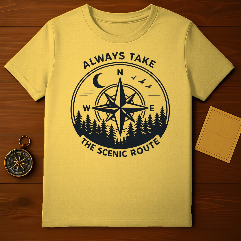 Always Take the Scenic Route Compass T-Shirt