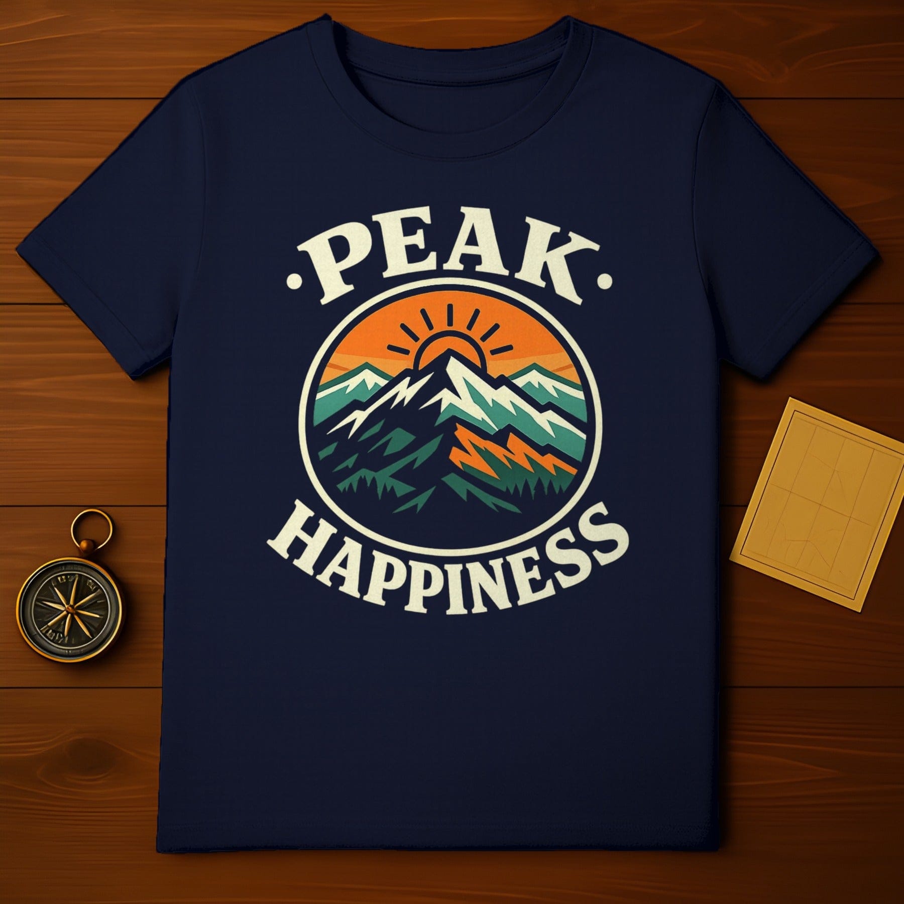 Peak Happiness Graphic Mountain Adventure T-Shirt