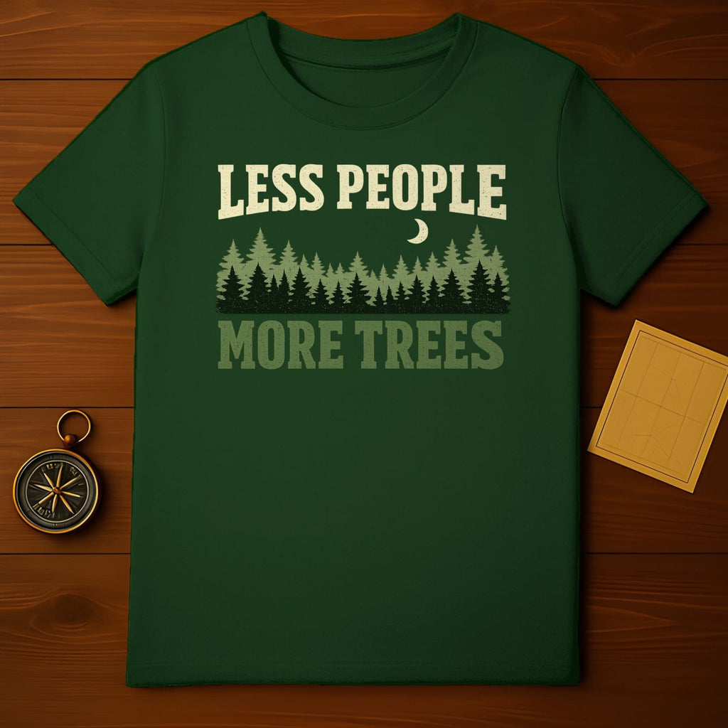 LESS PEOPLE MORE TREES Forest Moon Nature Lover Green product type