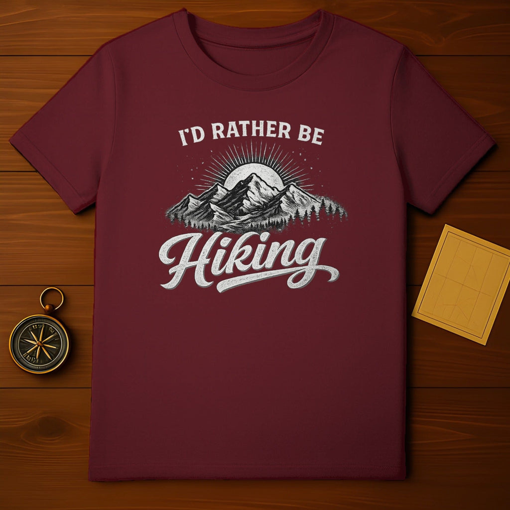 I'd Rather Be Hiking Mountain Adventure T-shirt