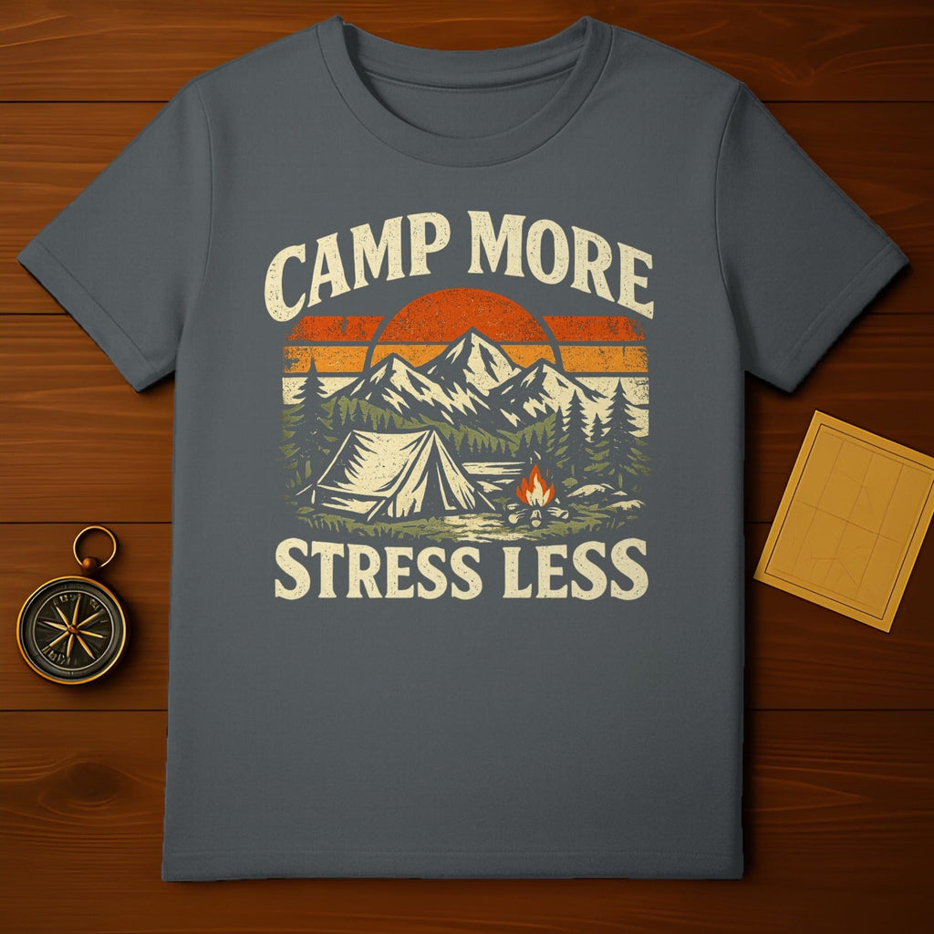 Camp More Stress Less Graphic T-shirt