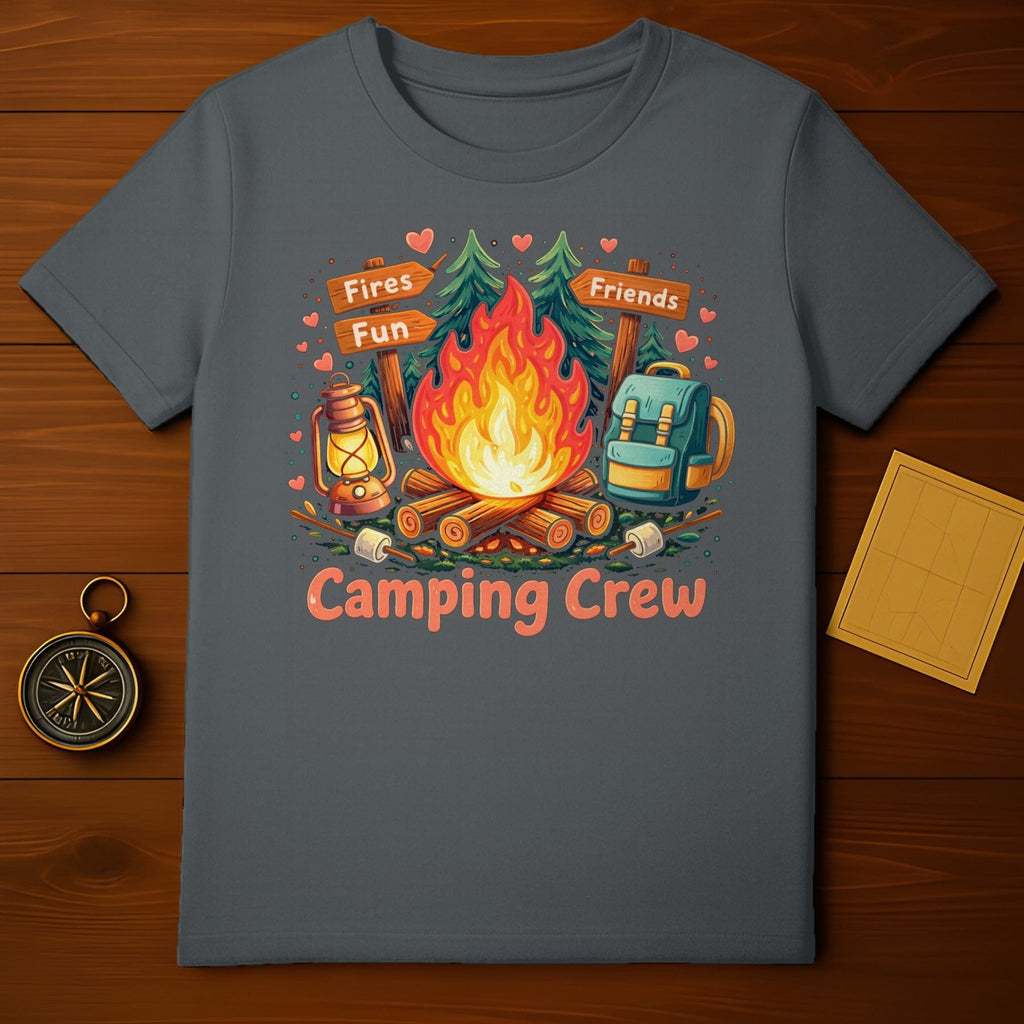 Camping Crew Fires Fun Friends Graphic Tee