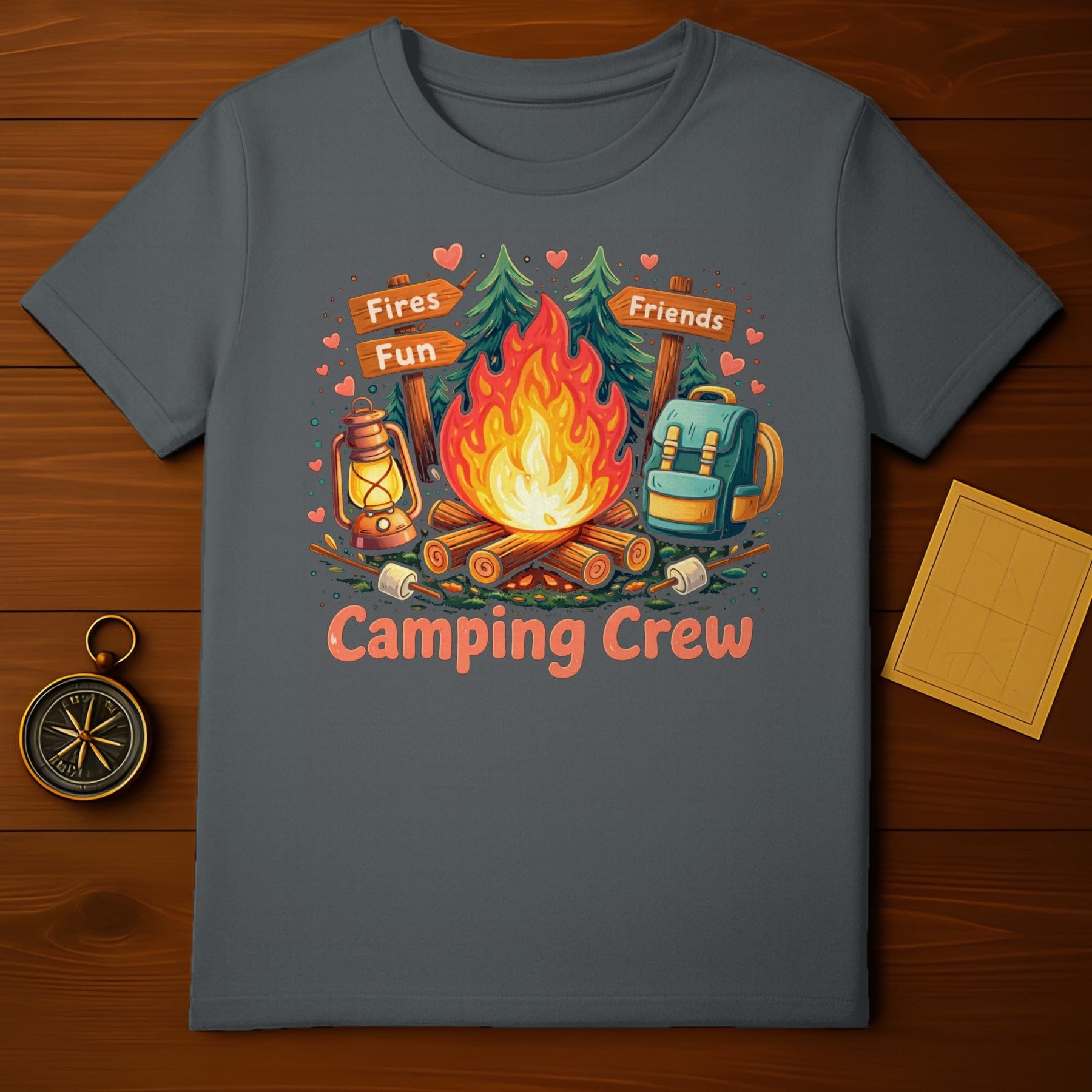 Camping Crew Fires Fun Friends Graphic Tee