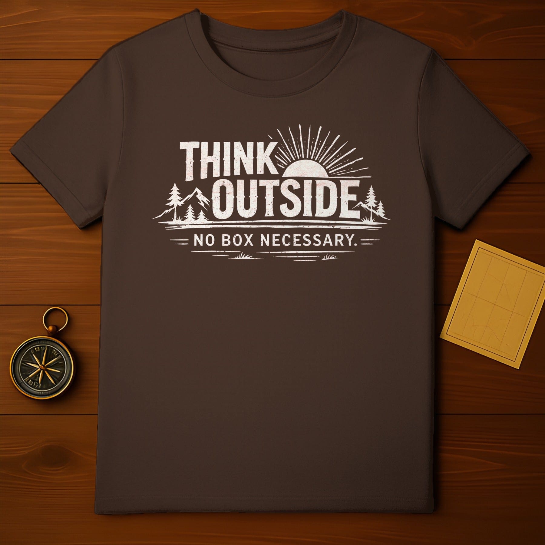 Think Outside No Box Necessary Outdoor Adventure Shirt