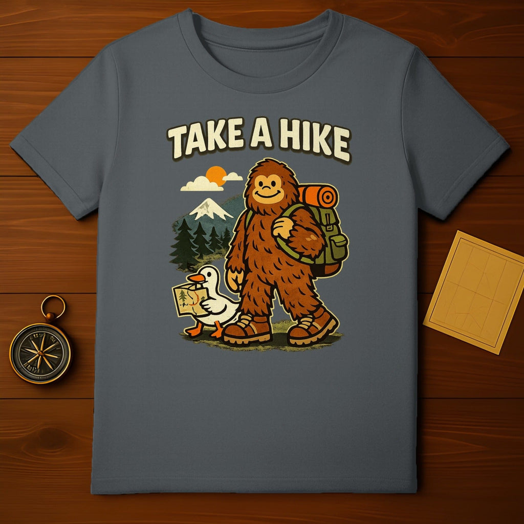 Take A Hike With Bigfoot and Duck Outdoor Adventure Tee