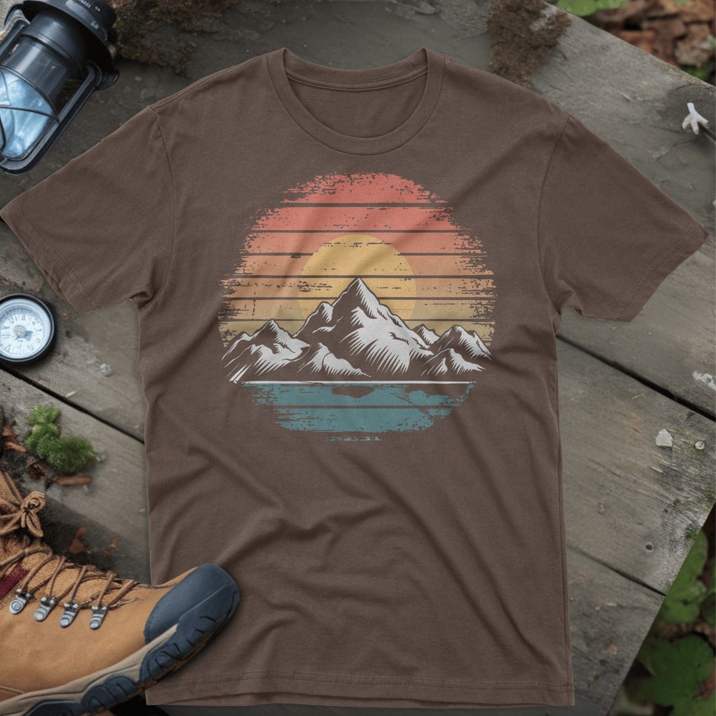 Sunset Mountain Design Brown T-shirt product type