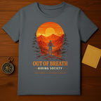 OUT OF BREATH HIKING SOCIETY Sunset Hiker Adventure product type
Hiking, Hiker, Mountains, Sunset, Adventure, Outdoor, Nature, Trek, Explorer, Trail, Wilderness, Funny, Humor, Quote, Graphic, Apparel, Travel, Scenery, Landscape, Forest
