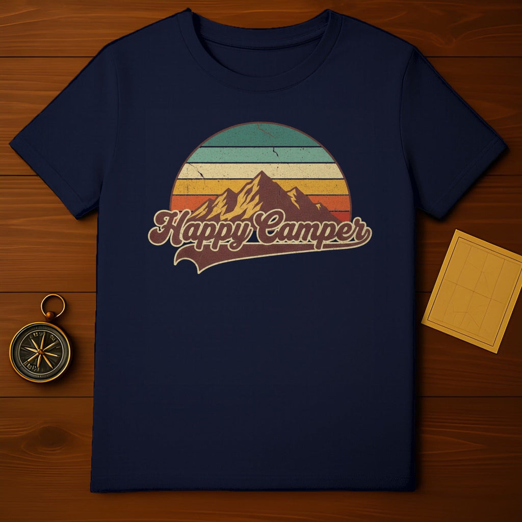 Vintage Happy Camper Graphic Tee Adventure Shirt