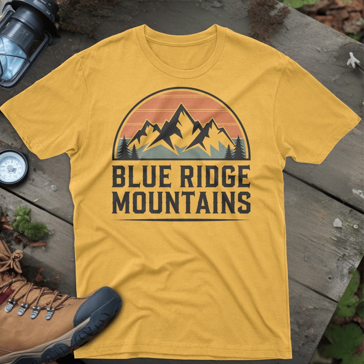 Blue Ridge Mountains Design Yellow Shirt product type