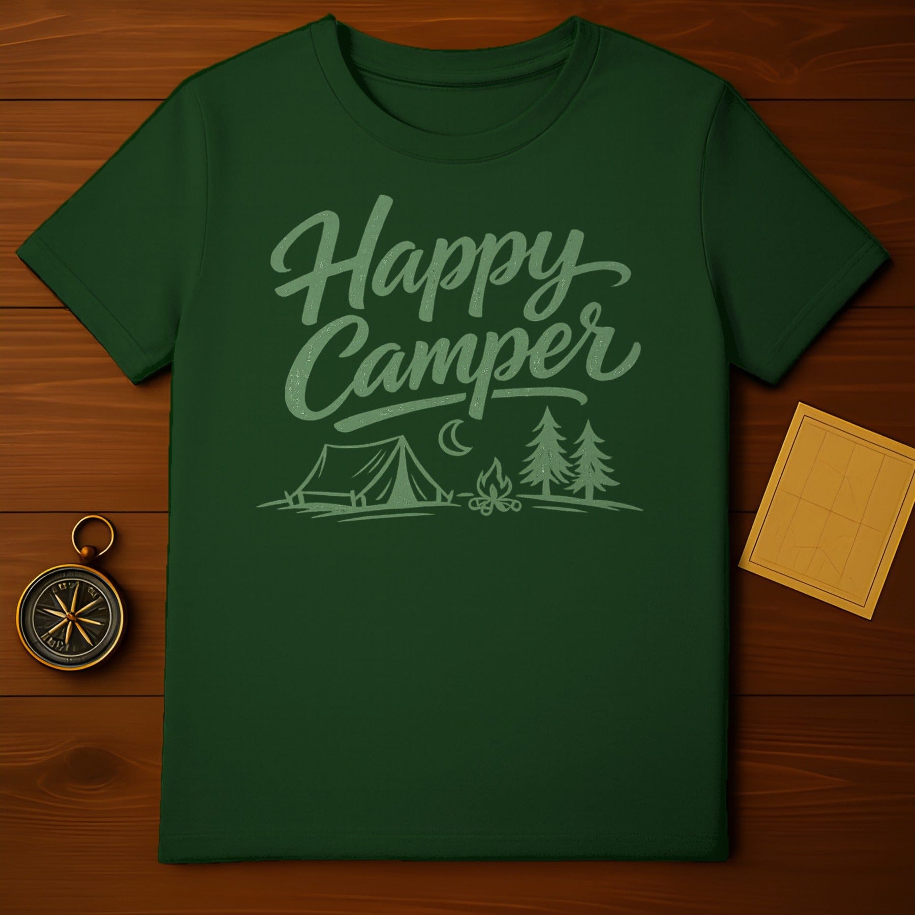 Happy Camper Design Graphic Tee Camping Shirt