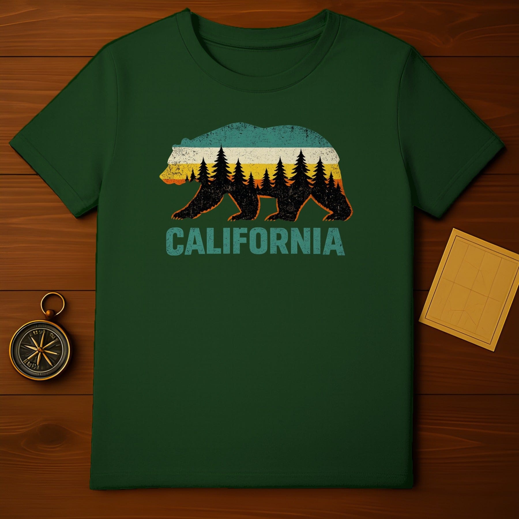 California Bear Forest Graphic T-Shirt