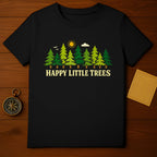 Happy Little Trees Forest Design Graphic Tee